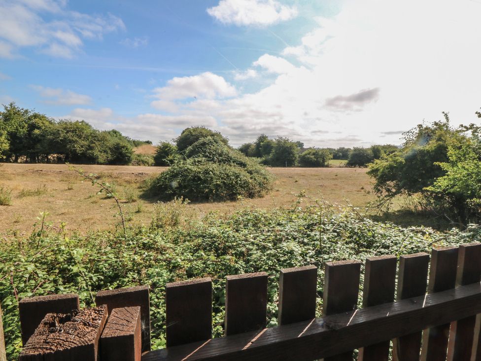 A view of a field with bushes and trees at Meadow View in Kinmel Bay