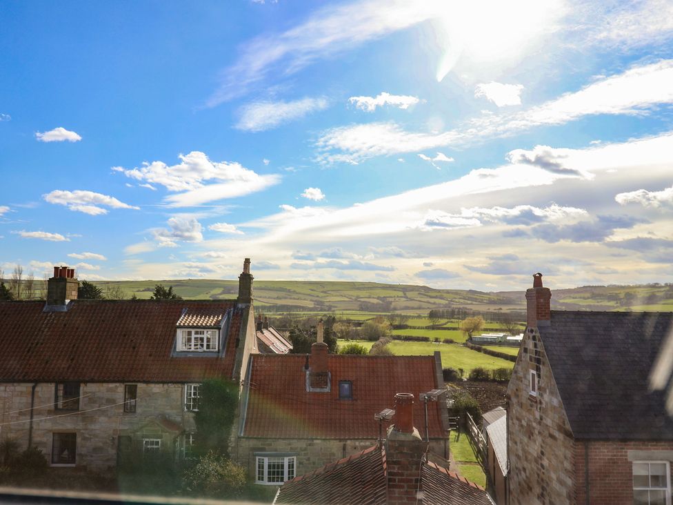 A view of rooftops and fields at Mulgrave House in Hinderwell near Staithes