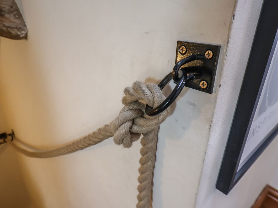 A rope secured to a wall mount at Mulgrave House in Hinderwell near Staithes