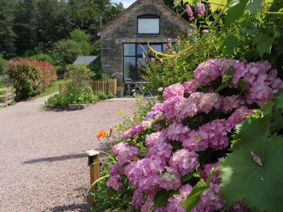 A house with flowers in the foreground at Horse Gin in Parkend