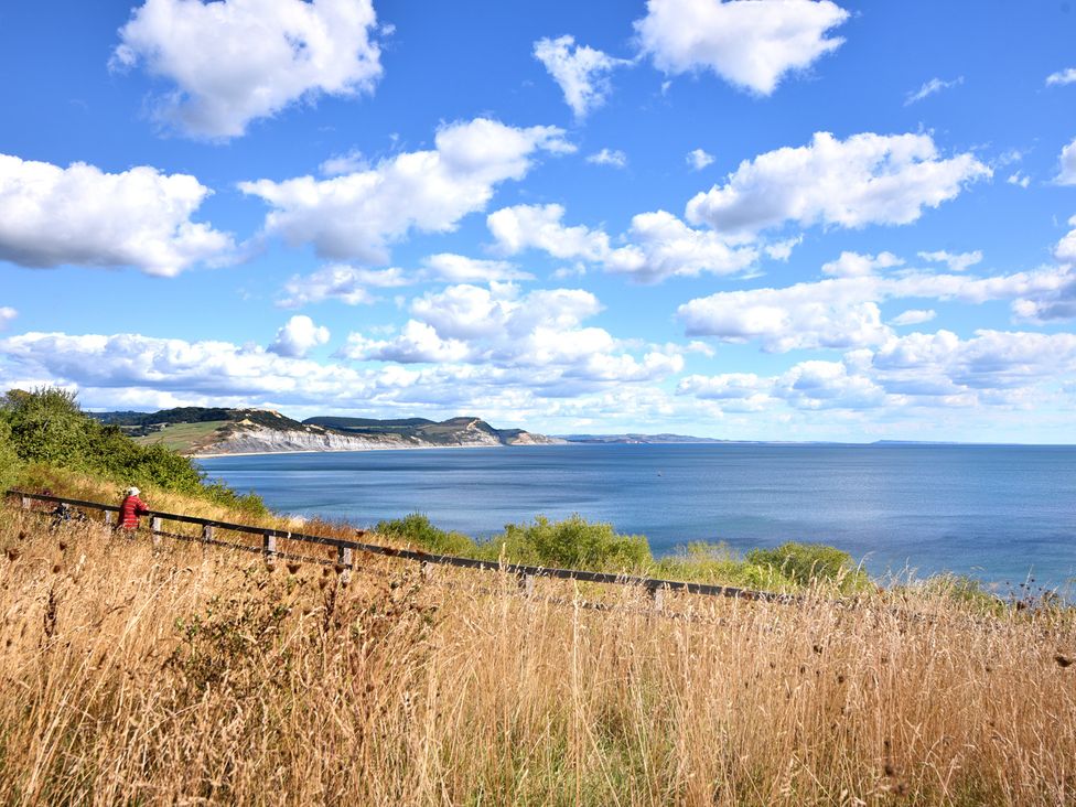 A scenic coastal view with hills and sea at Gorse Hill 211 Exmouth