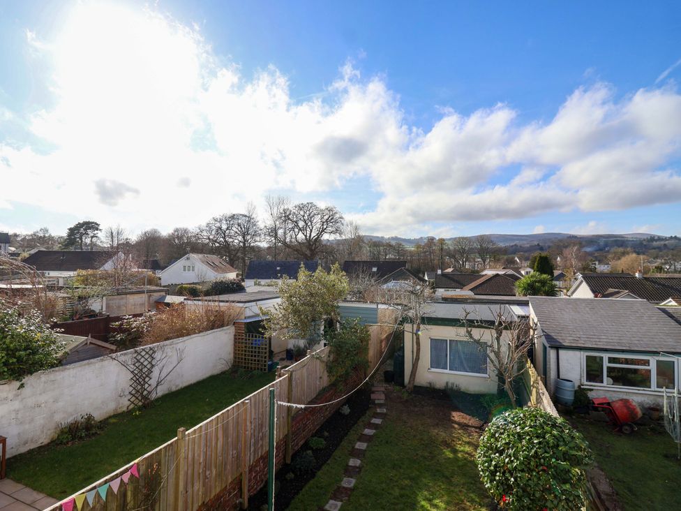 A garden view showing a shed and trees at 12 Heathfield Terrace