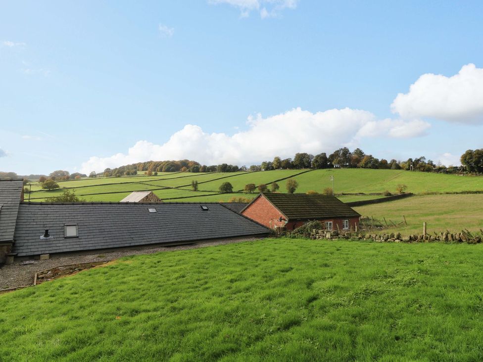 A view of hills and fields with buildings at The Annexe in Belper