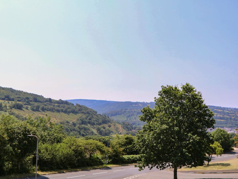 A view of hills and trees in an outdoor area at 24 Cefn Court Newport