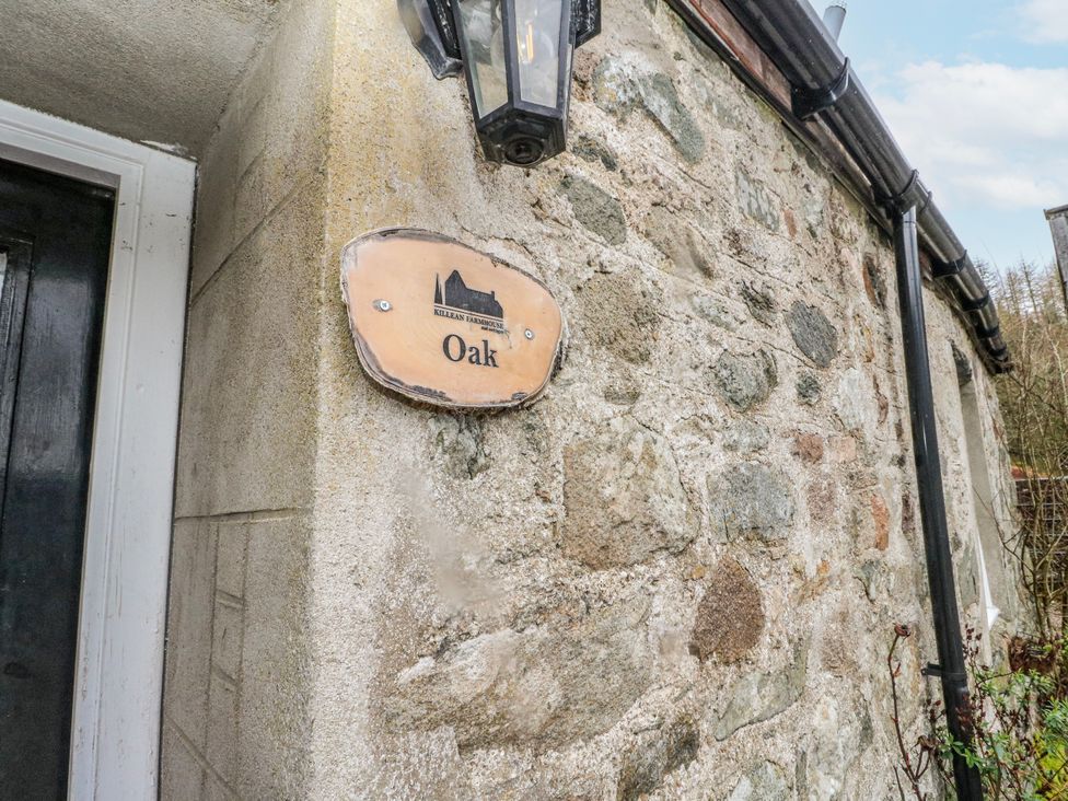 A sign reading Oak at Killean Farmhouse Cottages near Inveraray
