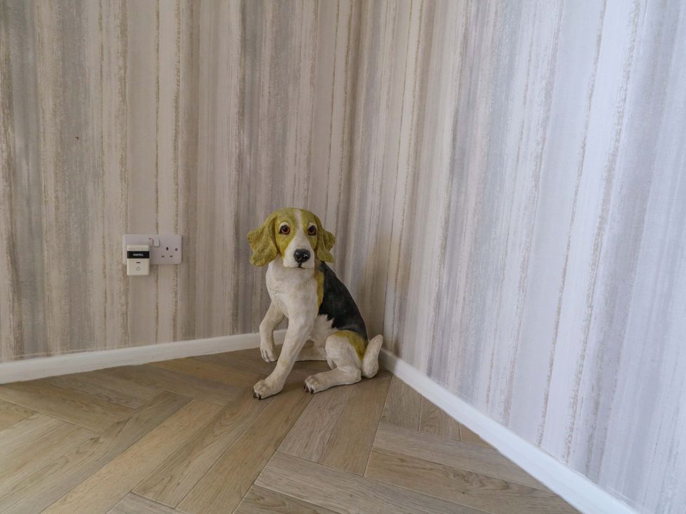 A dog sculpture in a corner of a room at 46 Chafeys Avenue