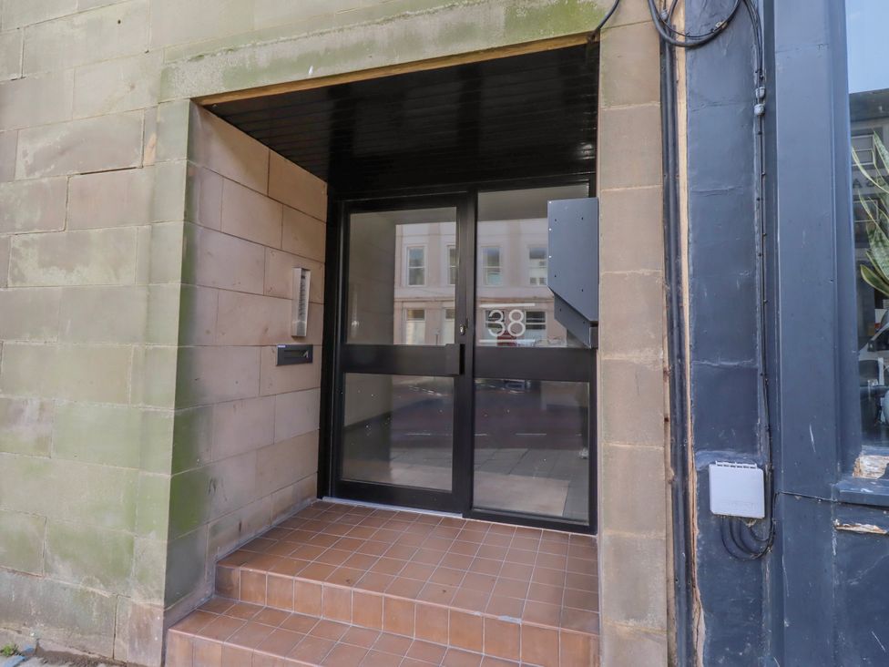 An entrance with a door and steps at Amber Rose in Berwick-Upon-Tweed