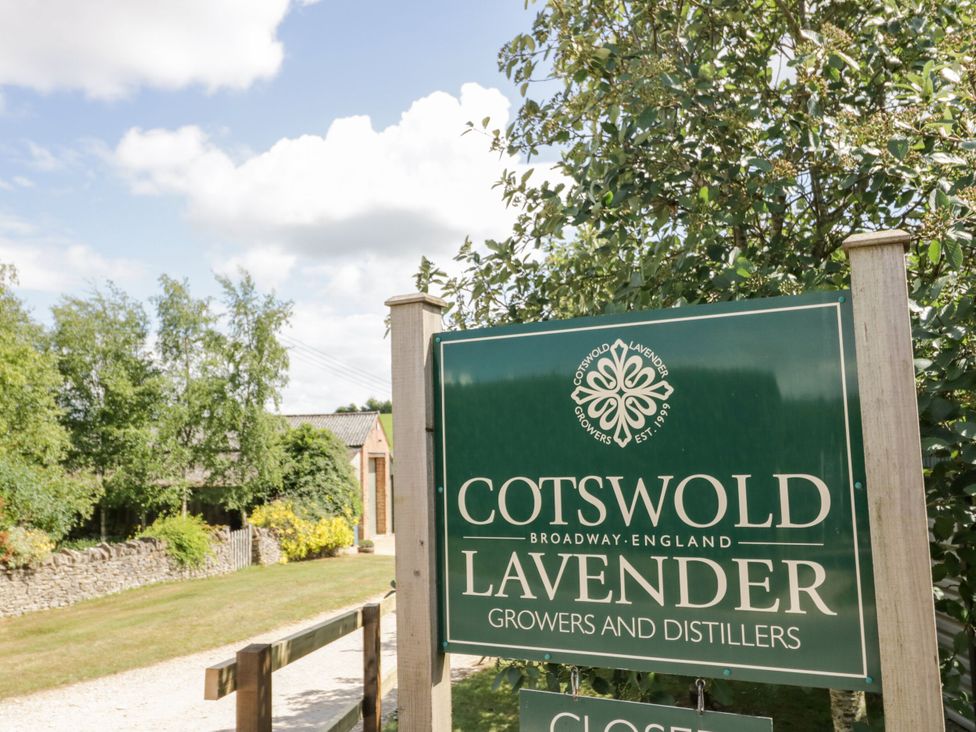 A sign for Cotswold Lavender Growers and Distillers in Broadway England