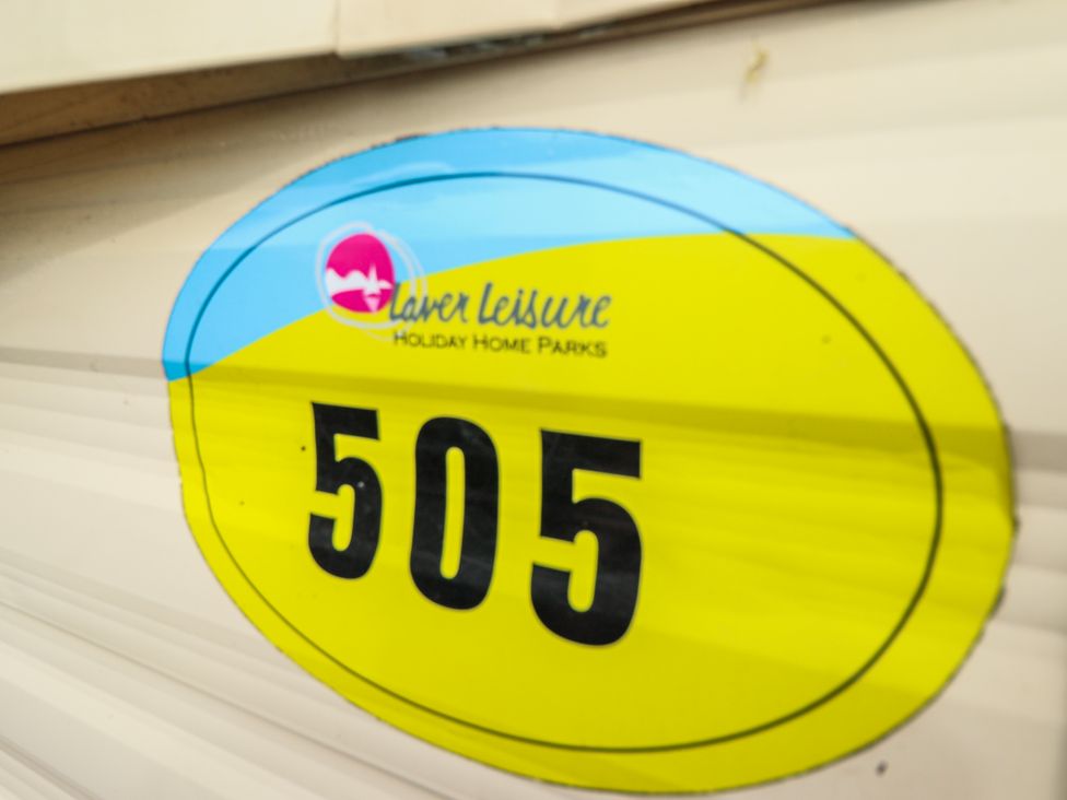 A holiday home park sign displaying number 505 at The Promenade in Skegness