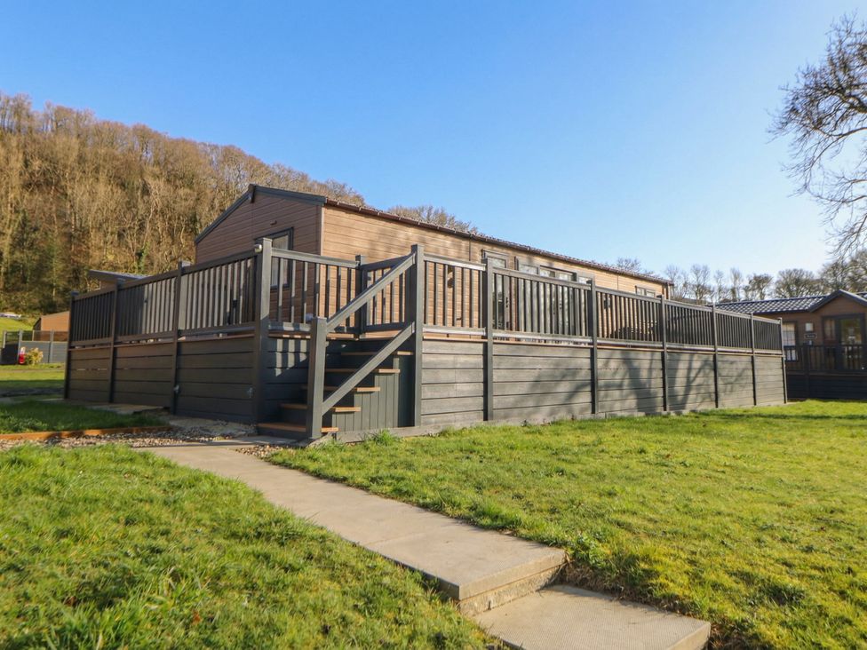 A building with decking and steps in an outdoor area at The Ridgeway in New Quay