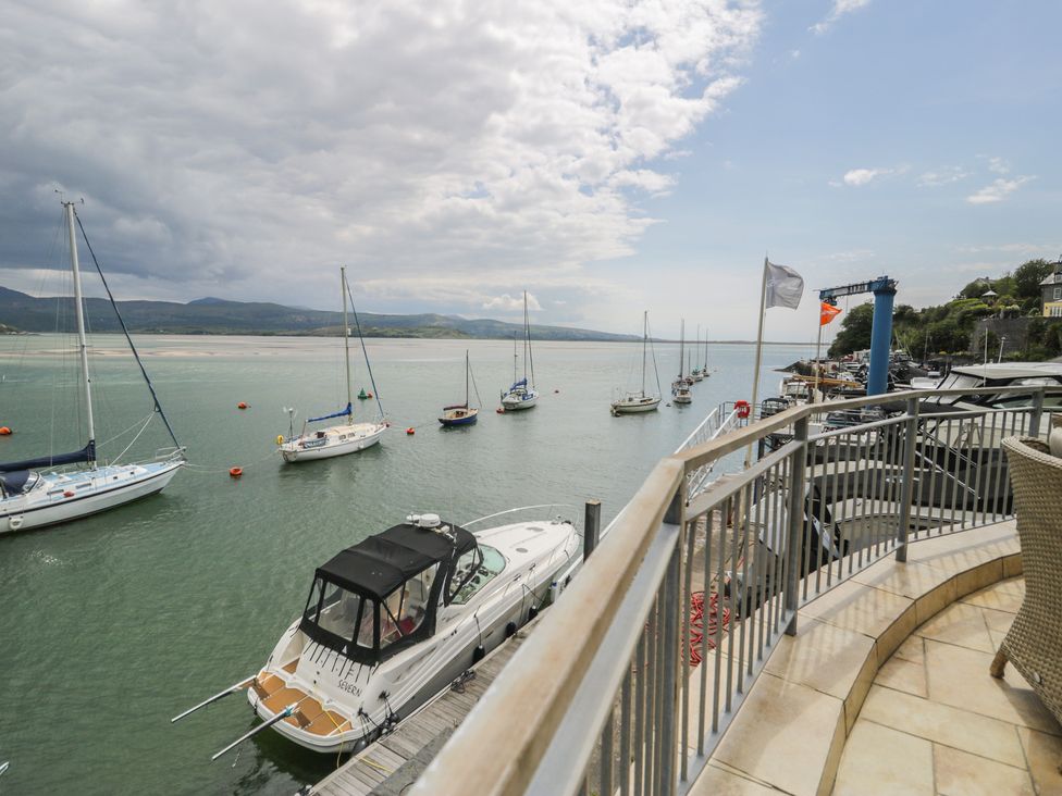 A view of boats in the marina at The Boat Yard Apartment Porthmadog