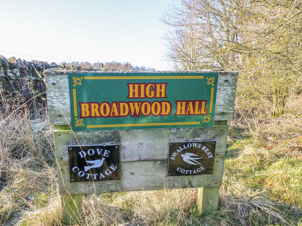 A sign for High Broadwood Hall and nearby cottages at Swallows Rest in Hexham