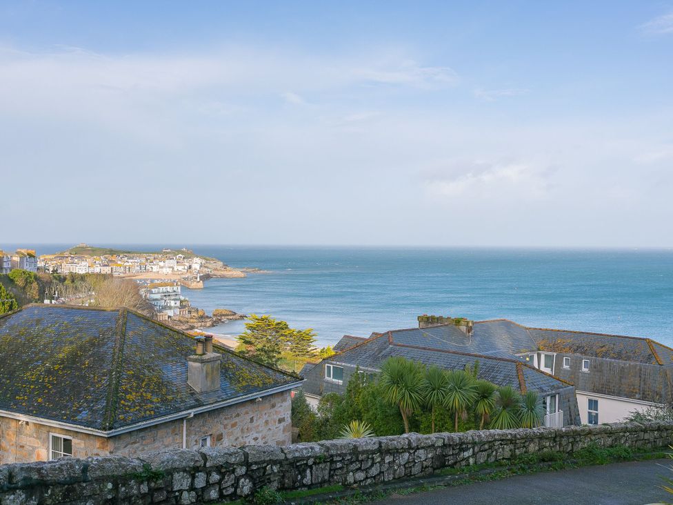 A view of the coastline and sea at Rosevale Villa in St Ives