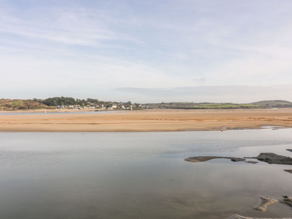 A landscape with water and sand at Seahorses in Padstow