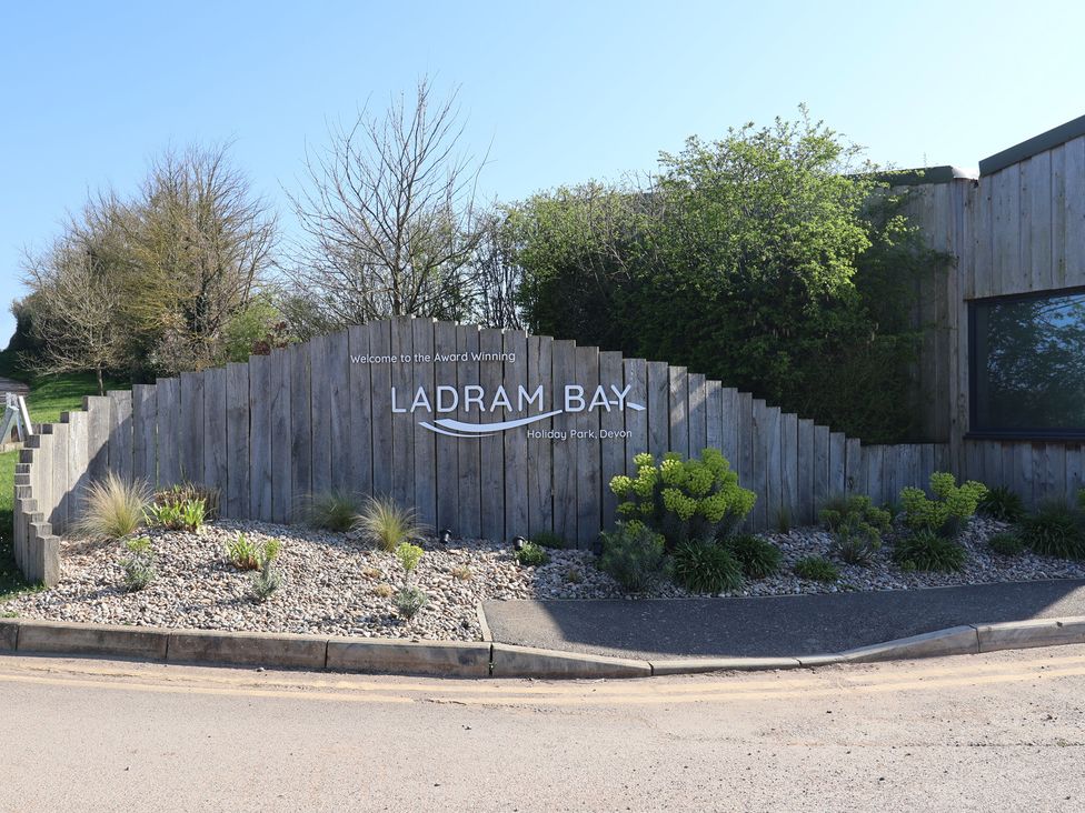 A entrance sign at Ladram Bay Holiday Park Devon