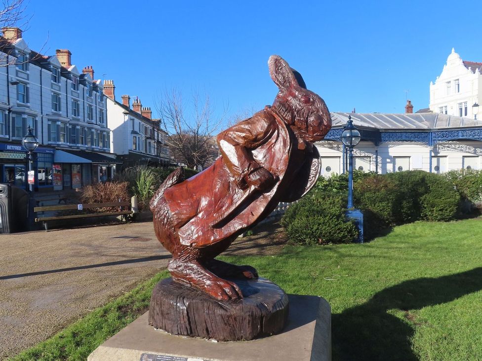 A rabbit sculpture in a park at The Causeway in Llandudno