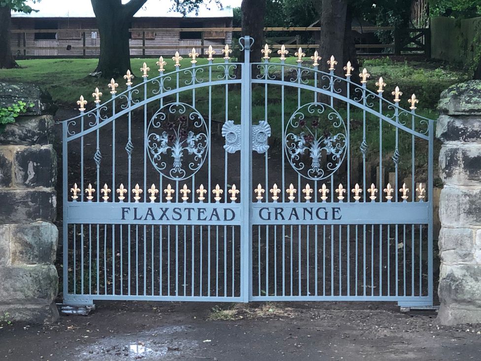 A decorative gate at Flaxstead Grange in Newbottle