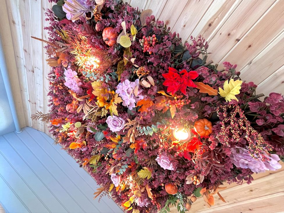 A floral arrangement with lights at No 1 The Depot in Gateshead