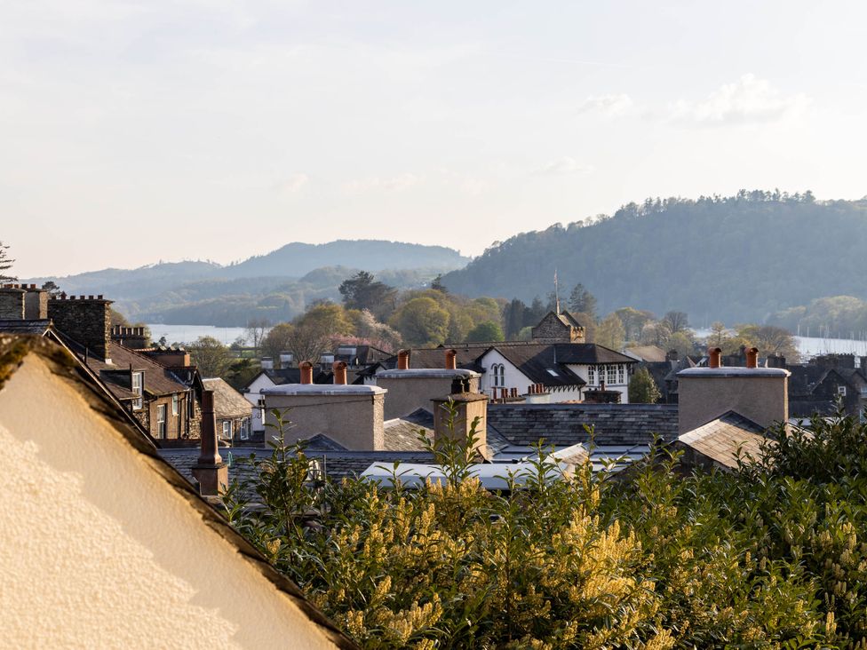 A view of rooftops and hills at Luxury 2 Bed Room Lake View Apt Bowness Parking Bowness-On-Windermere