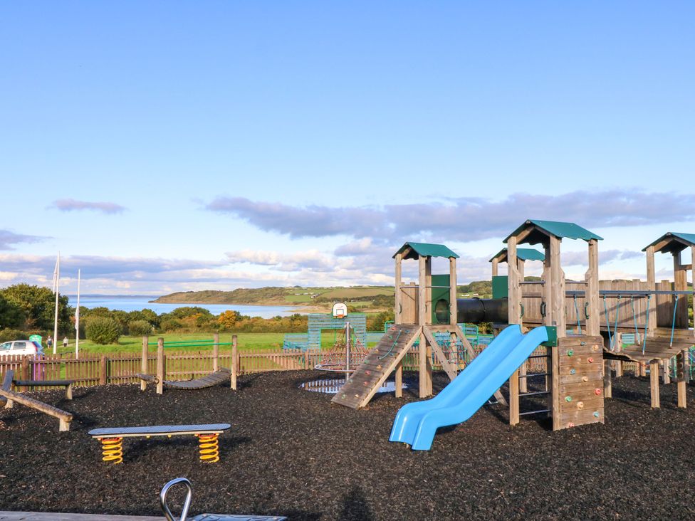 A playground with slides and climbing walls at the Caravan in Cowes