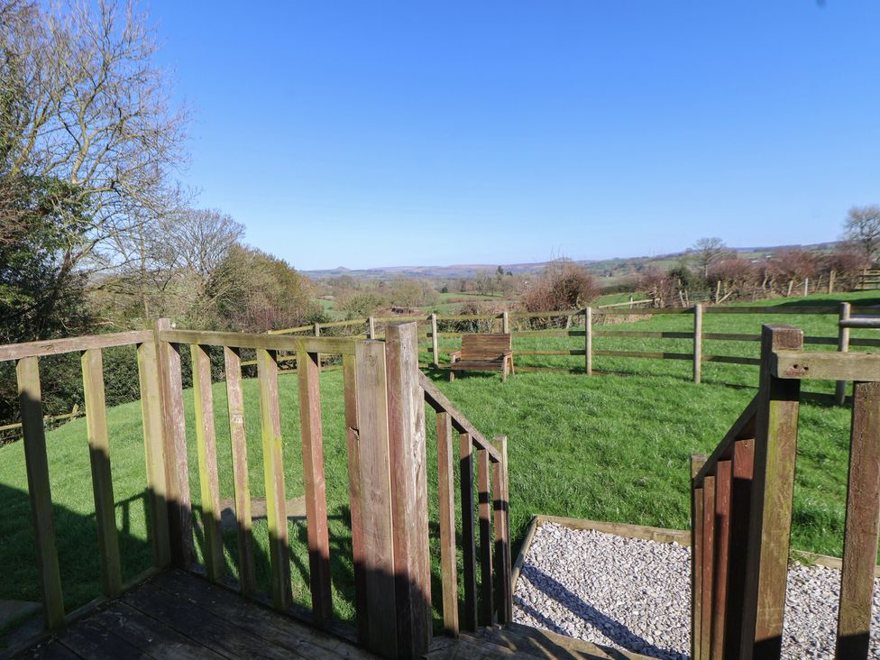 An outdoor area with a view of the landscape at Shepherds Delight in Biddulph Moor