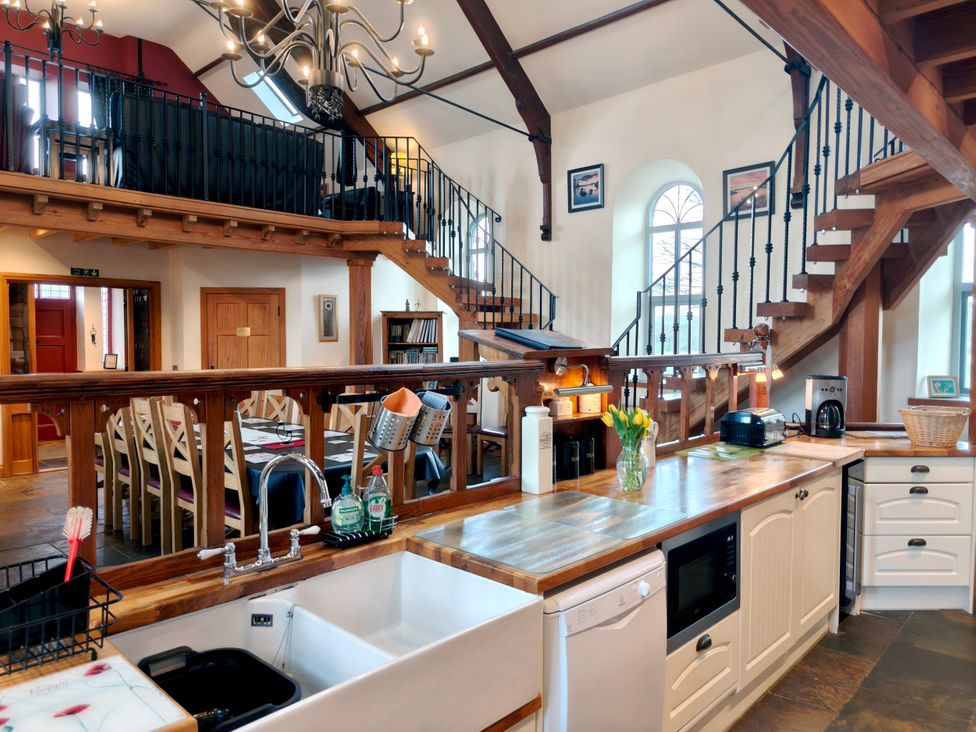 A kitchen with sink and appliances at Kaber Chapel near Kirby Stephen