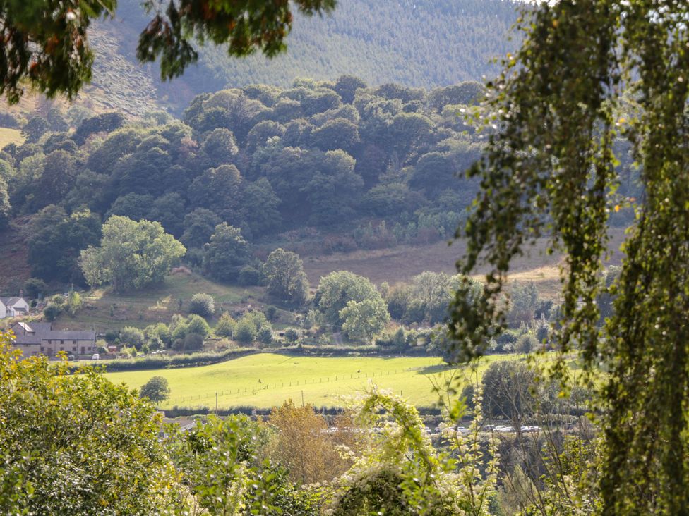 A view of trees and fields at Sun Trevor Barns 3 in Llangollen