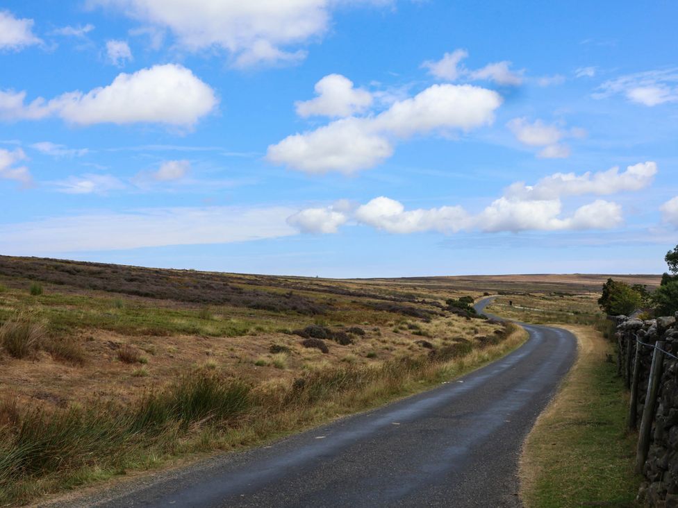 A winding road through a field at Swallow Cottage in Lealholm