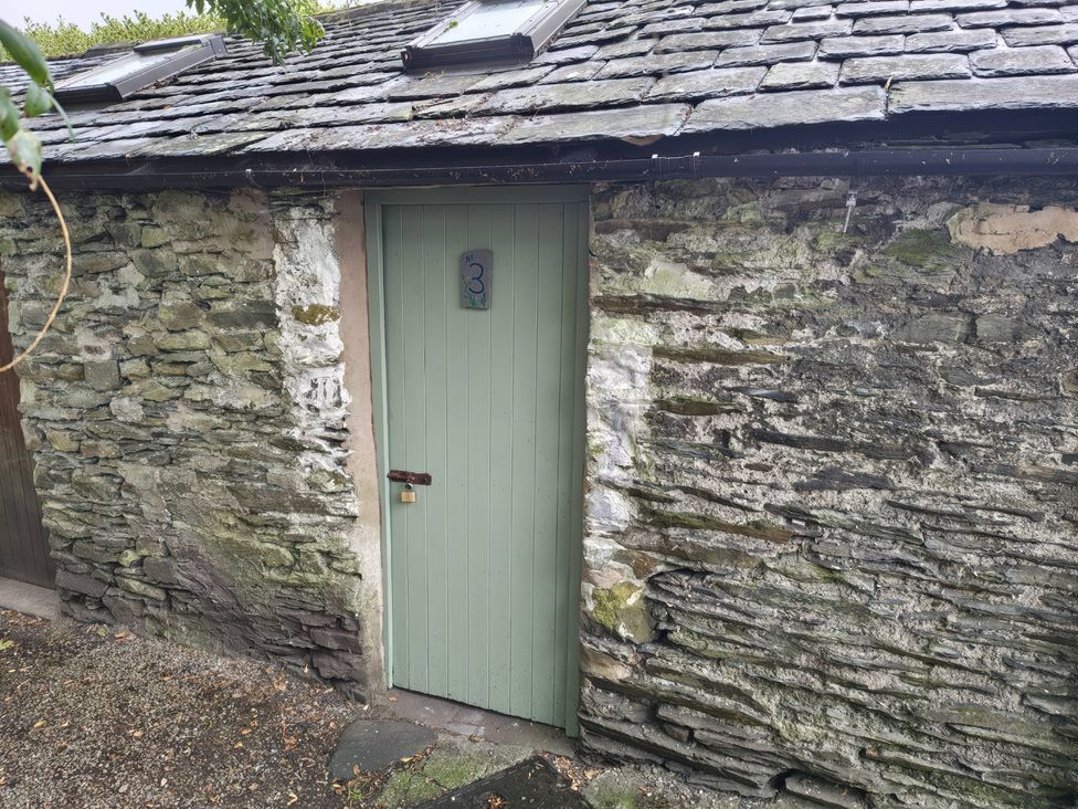 A door on a stone building with a number 3 at Bobbin Nook in Staveley