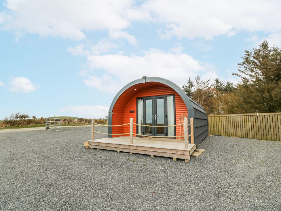 An outdoor pod structure with a deck at Keith in Stoneykirk near Sandhead