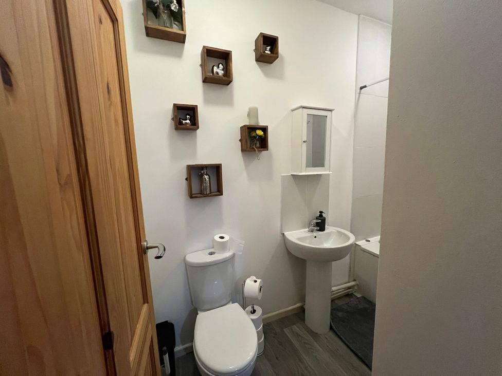 A bathroom with toilet and sink at Victoria Place Accrington