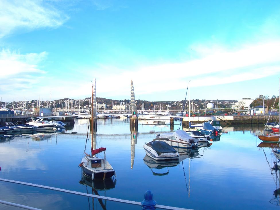 A marina with boats on water at 2B Redcliffe in Torquay