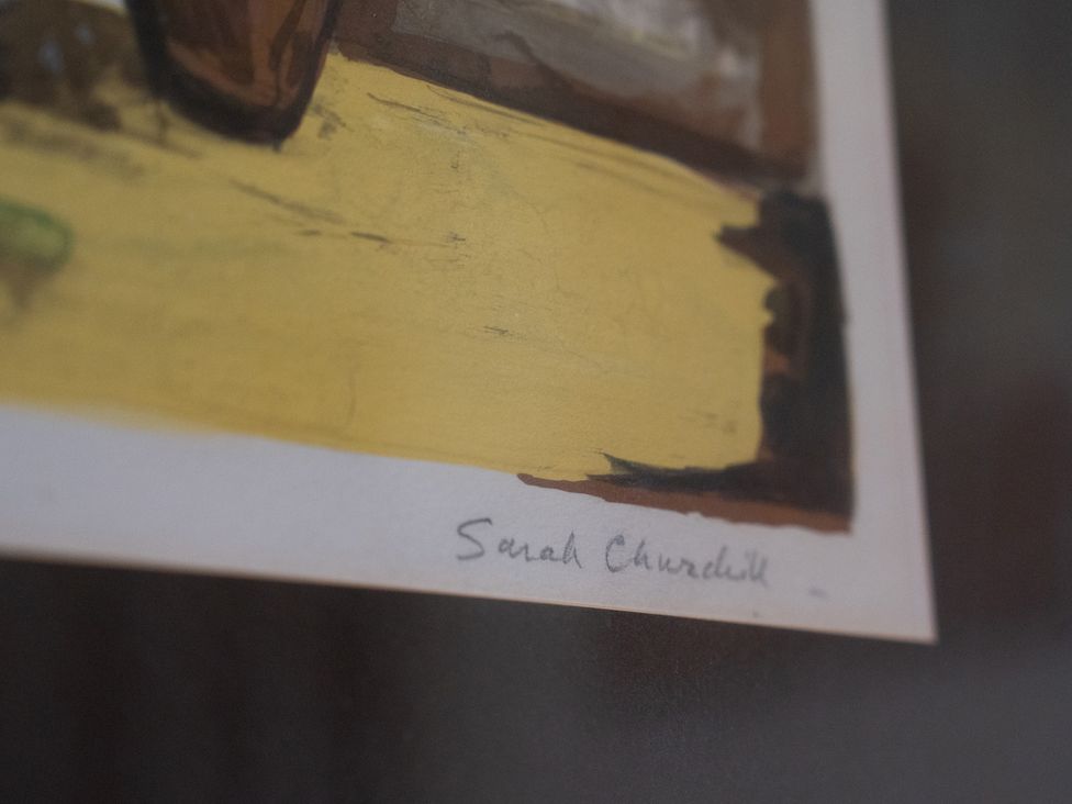 A drawing with a signature at Churchill Cottage in Bishop Auckland