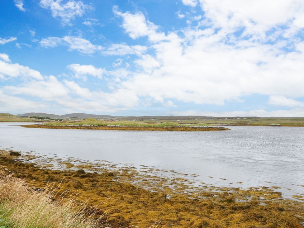 A view of an island with seaweed and water at 3 Linshader Stornoway