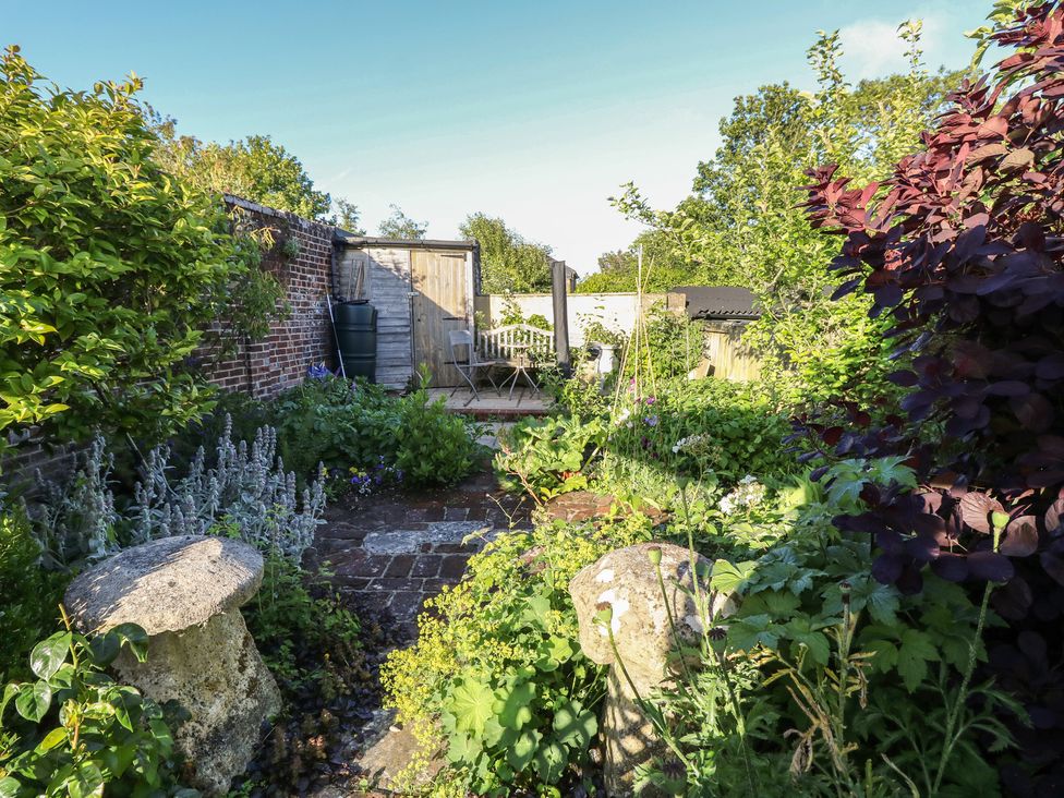 A garden with plants and seating area at 5 Castle Street in Newport, Isle Of Wight