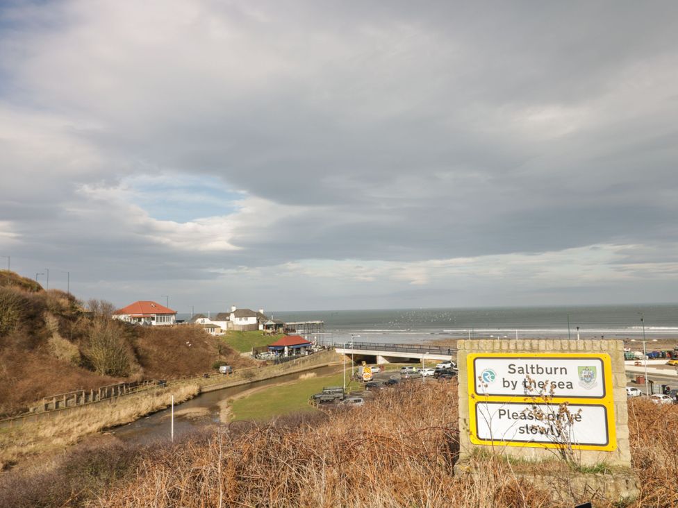 A view of the sea and pier in Saltburn-by-the-Sea