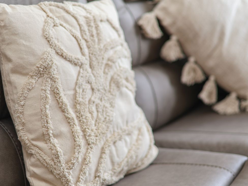 Cushions on a sofa at Time Out in Whitby