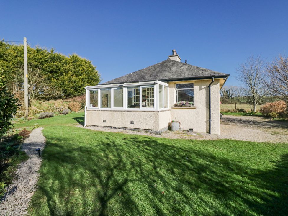 A bungalow exterior with a garden and pathway at Linden Lea Field Broughton near Cartmel