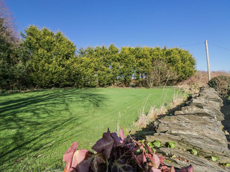 A garden with grass and trees at Linden Lea Field Broughton near Cartmel