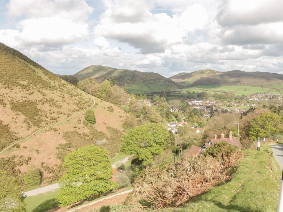 Scenic view of hills and a village at Herdwick Cottage in Much Wenlock
