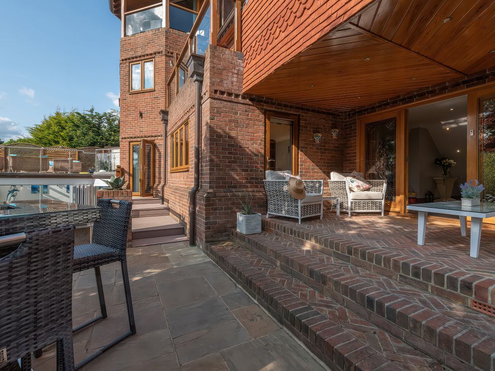 An outdoor area with stairs and seating at Hamble House in Southampton