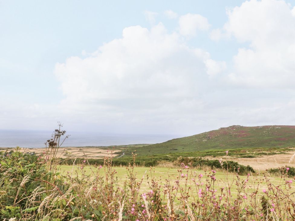 A view of the ocean and hills in St. Ives
