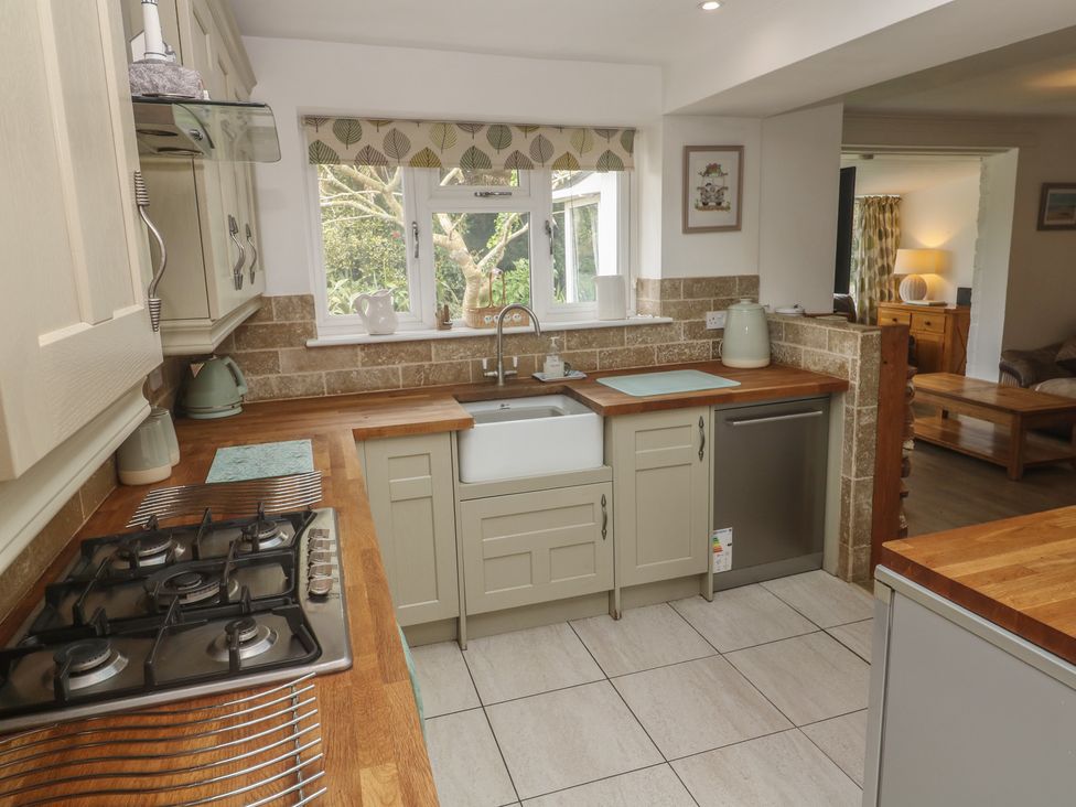 A kitchen with a sink and gas cooker at Tinners Way, Tresowes near Ashton