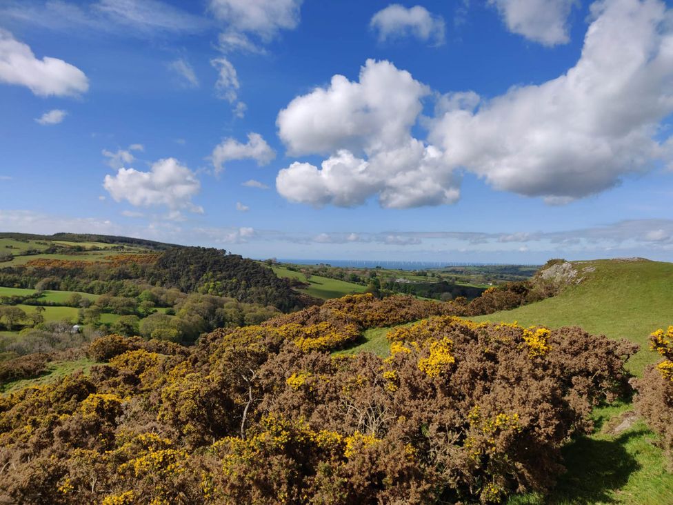 A landscape view with hills and clouds at Hapus Yurt - Two Beautiful Yurts and Barn Cottage