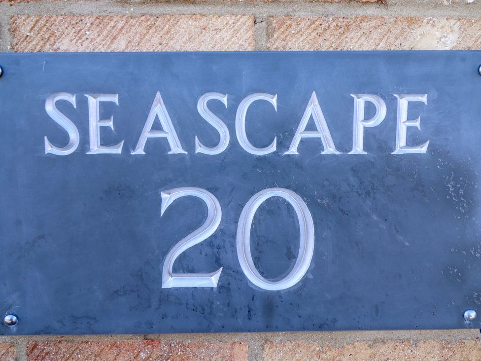 A name plaque with Seascape and number 20 at Seascape in Hunstanton