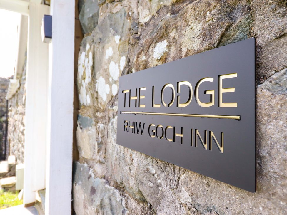 A sign reading The Lodge Rhiw Goch Inn outdoors at The Lodge House at Rhiw Goch Inn Snowdonia National Park