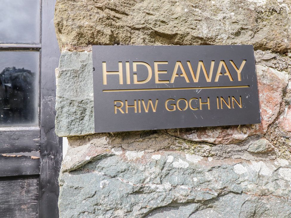 A sign for Hideaway at Rhiw Goch Inn in Snowdonia National Park