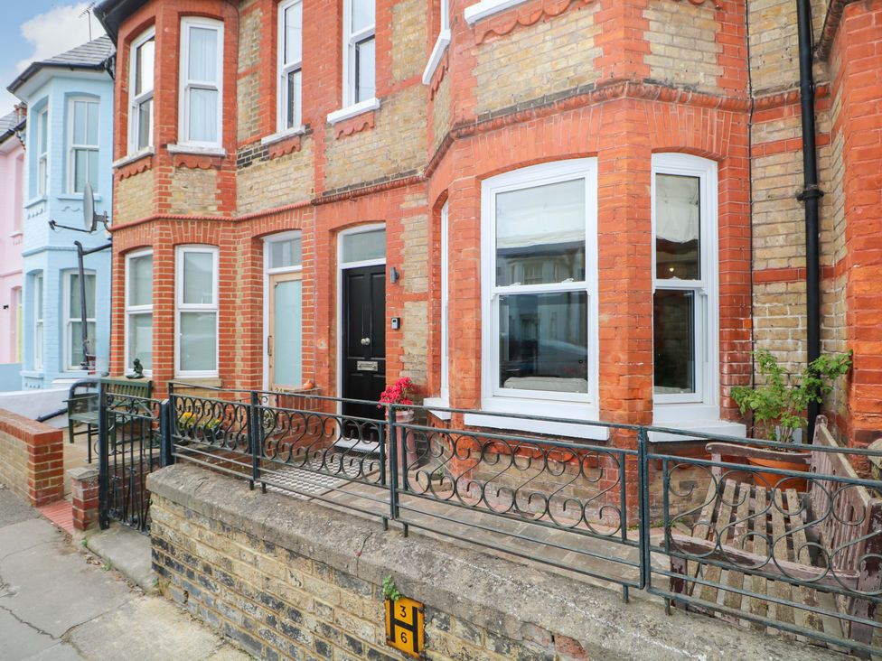 An exterior view of a house with a front door and windows at Tickety-Boo in Broadstairs