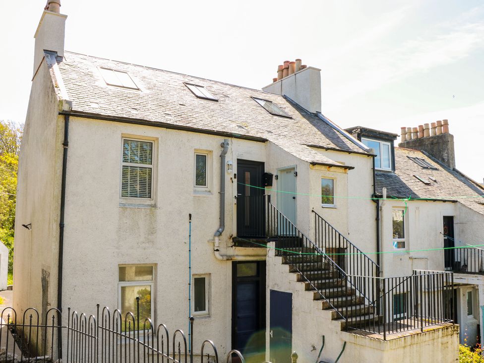 An exterior view of a building with steps at Olea in Portpatrick