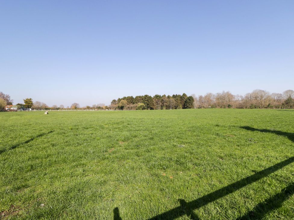 An open field with grass and trees at 3 Woods Farm House in Chippenham